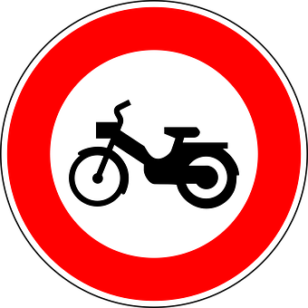 Motorcycle Prohibited Sign PNG Image