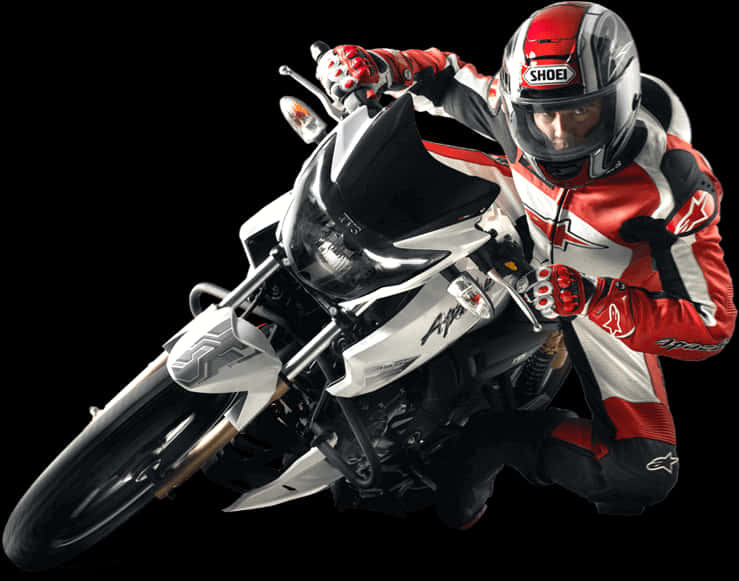 Motorcyclistin Action H D PNG Image