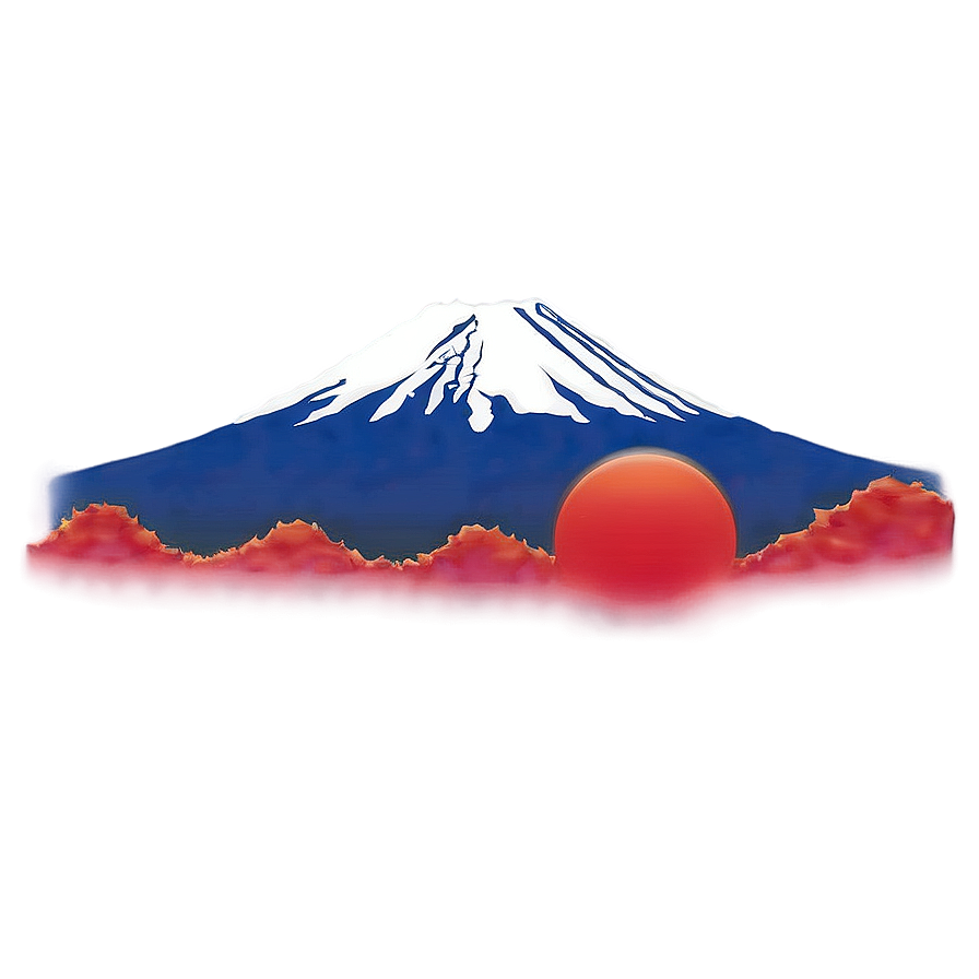 Mount Fuji And Red Sun Png 32 PNG Image