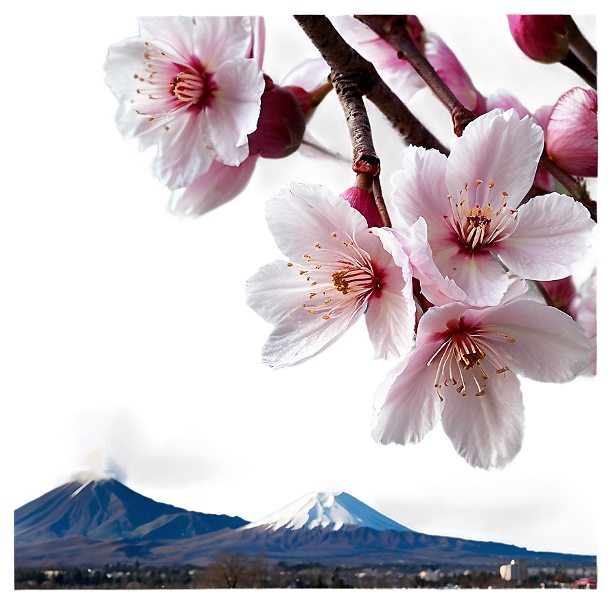 Mount Fuji Cherry Blossom Png Mwk PNG Image