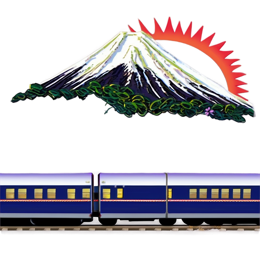 Mount Fuji With Shinkansen Png Stb4 PNG Image