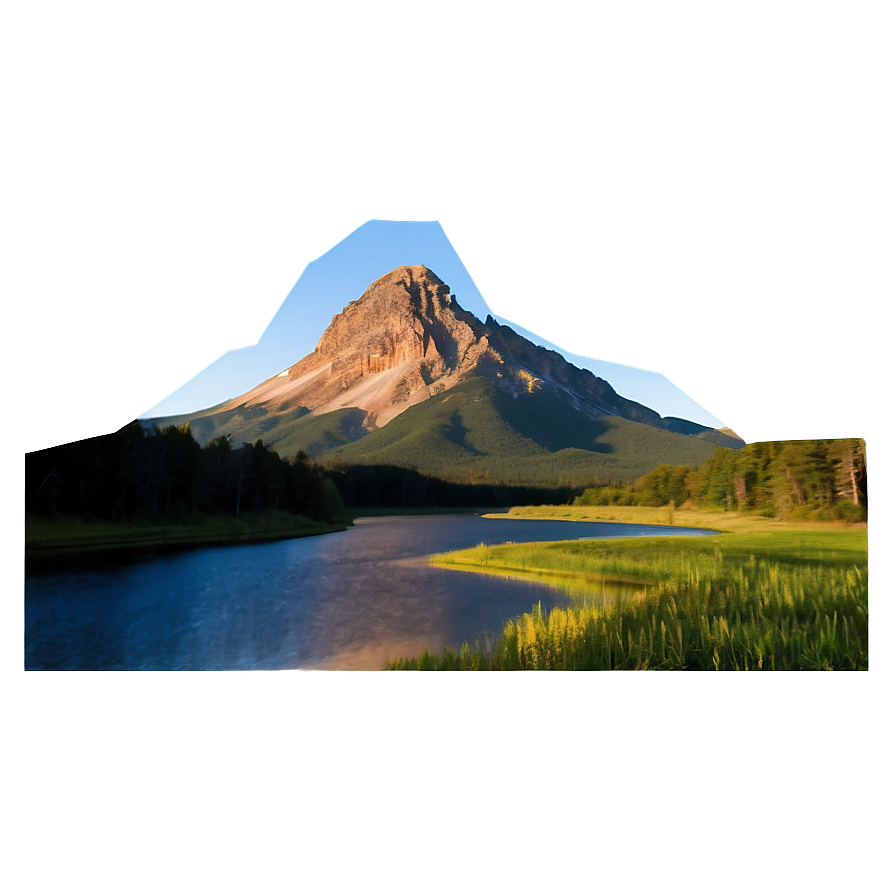 Mountain And Lake Sunset Png Vdk PNG Image