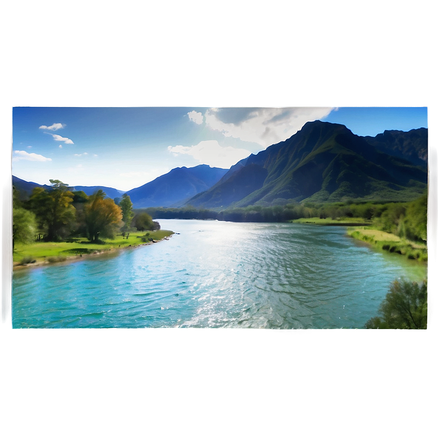 Mountain And River Scene Png 85 PNG Image