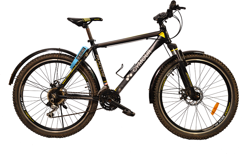 Mountain Bike Isolatedon Teal Background.png PNG Image