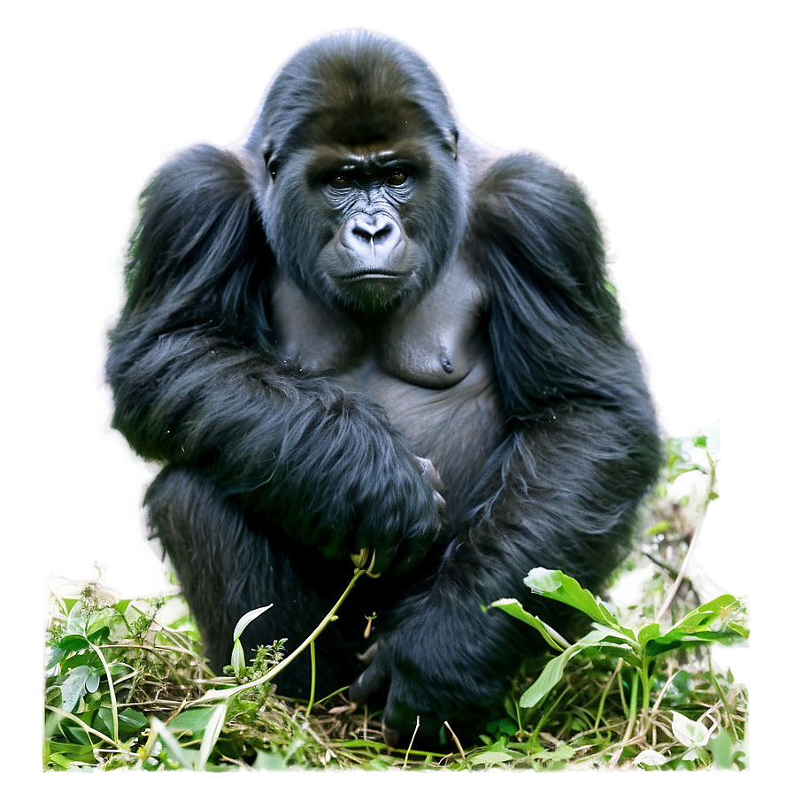 Mountain Gorilla In Mist Png Mtg PNG Image