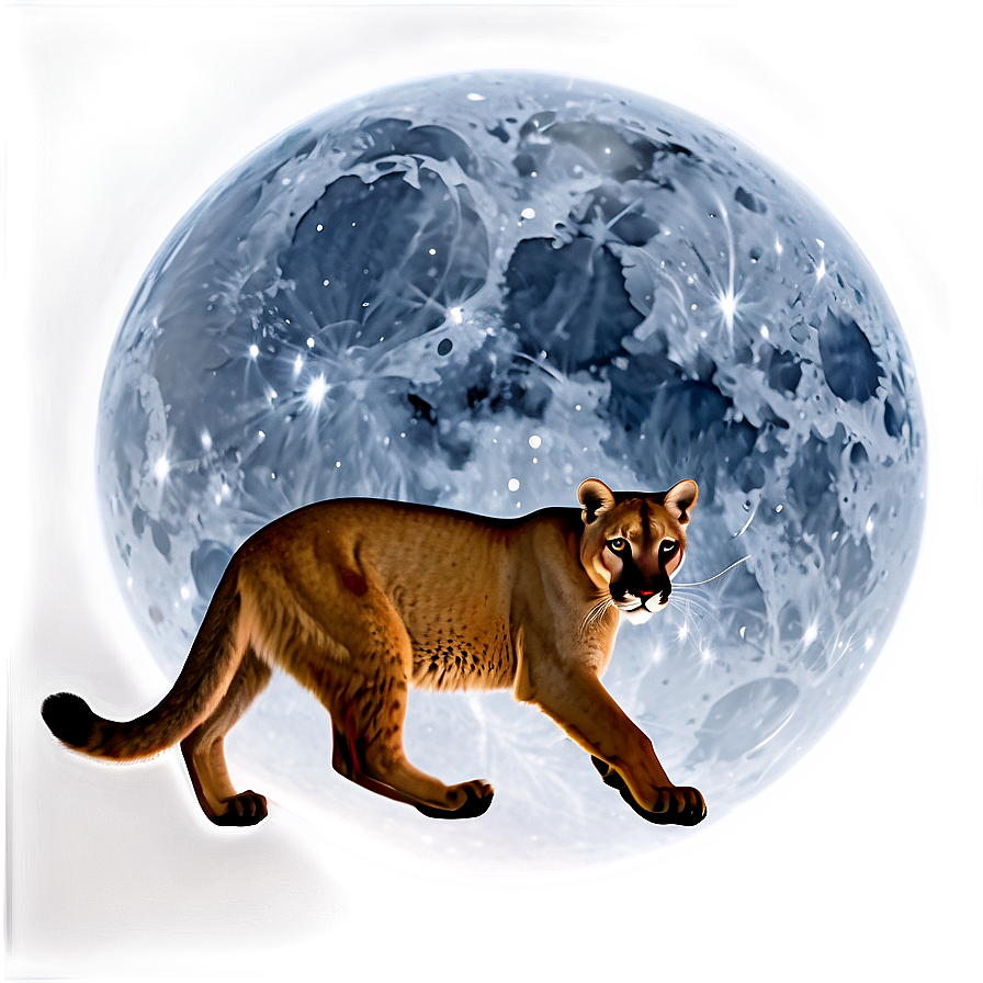 Mountain Lion In Moonlight Png 06262024 PNG Image