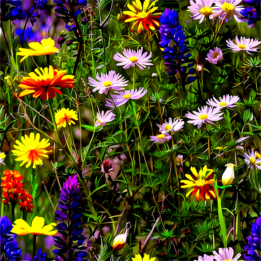 Mountain Meadow Wildflowers Png Dgd PNG Image