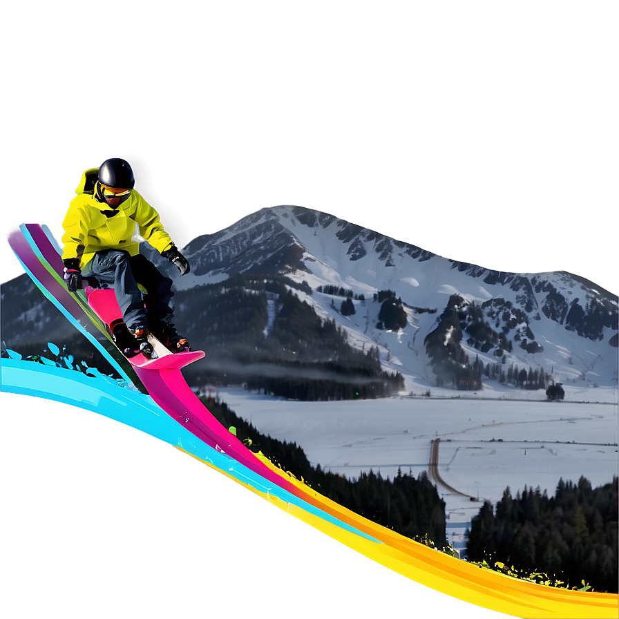 Mountain Snowboarding Png Bhk PNG Image