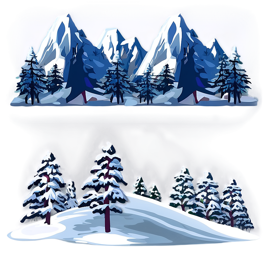 Mountain Winter Wonderland Png Eab52 PNG Image