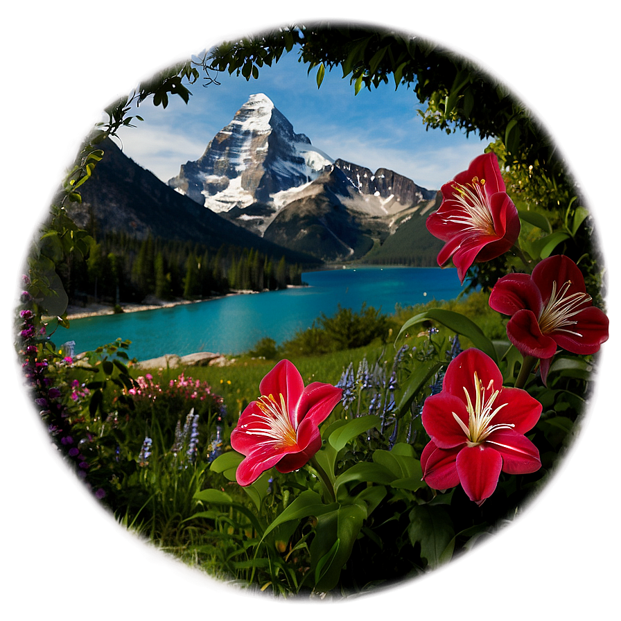 Mountain With Flowers Png Elx9 PNG Image