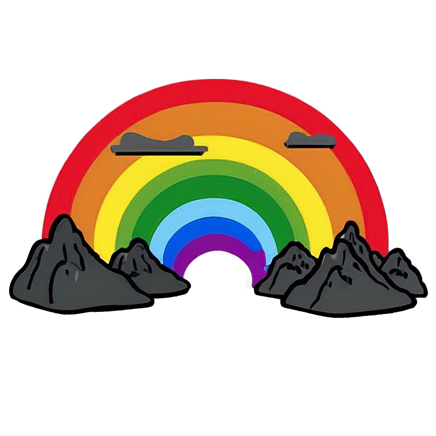 Mountain With Rainbow Png Oqq92 PNG Image