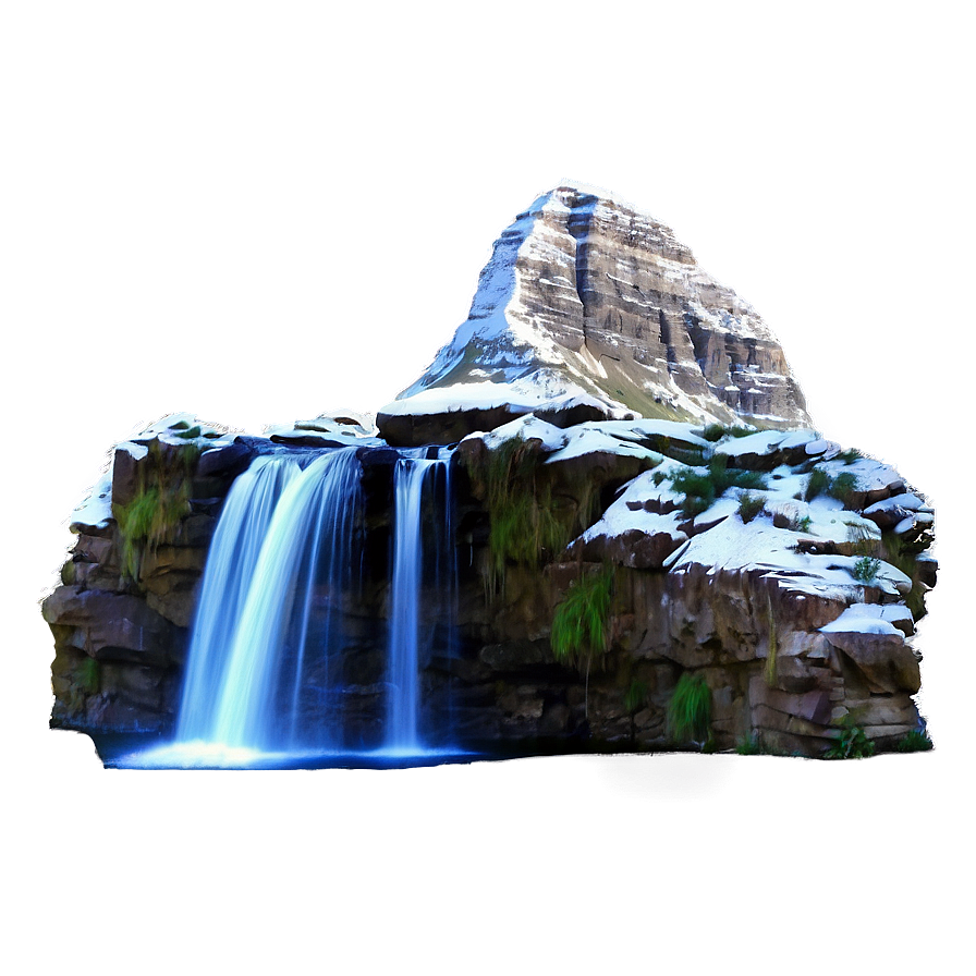 Mountain With Waterfall Png 1 PNG Image