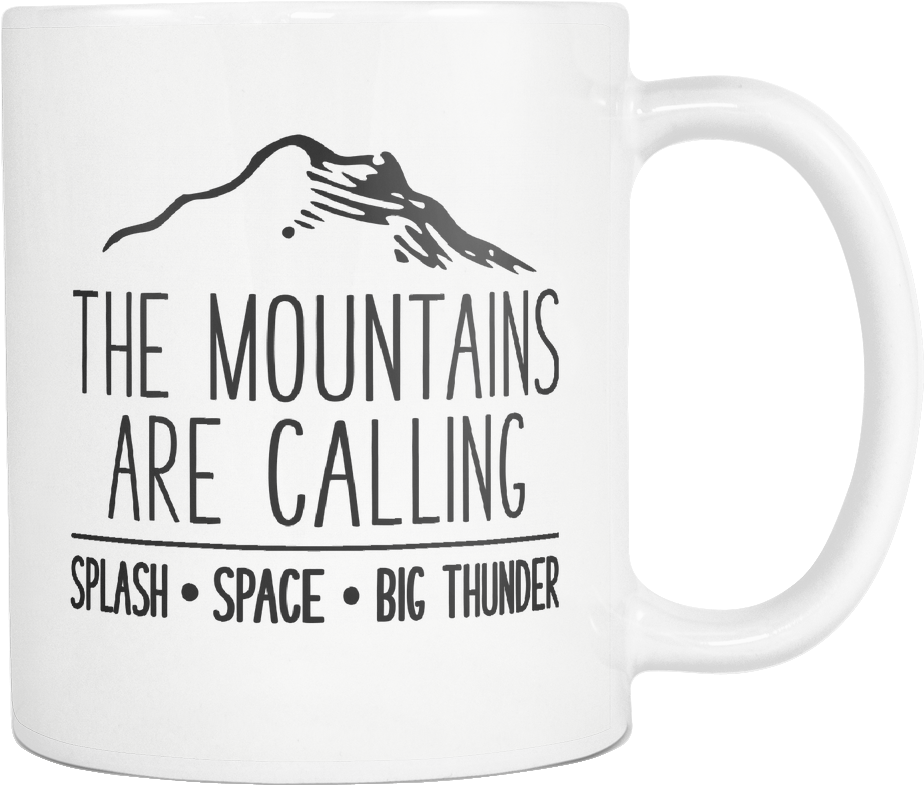 Mountains Calling Mug Design PNG Image