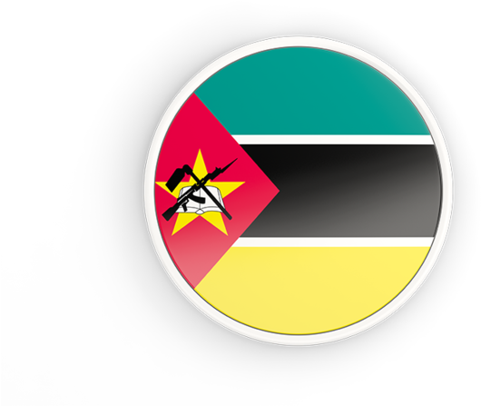 Mozambique Flag Button Design PNG Image