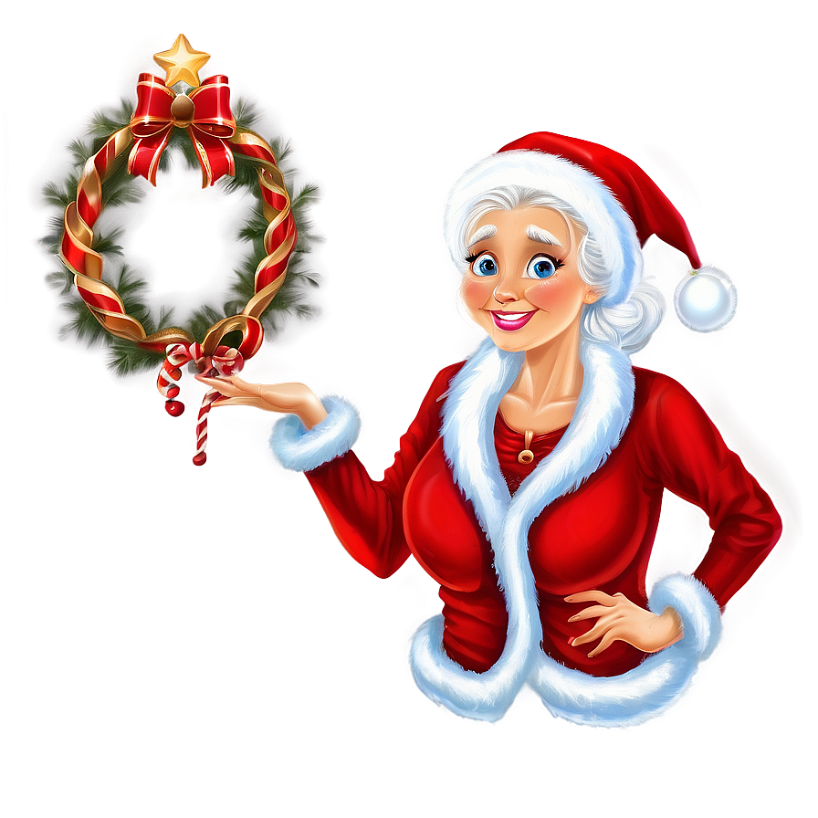 Mrs Claus With Christmas Carol Book Png 06292024 PNG Image