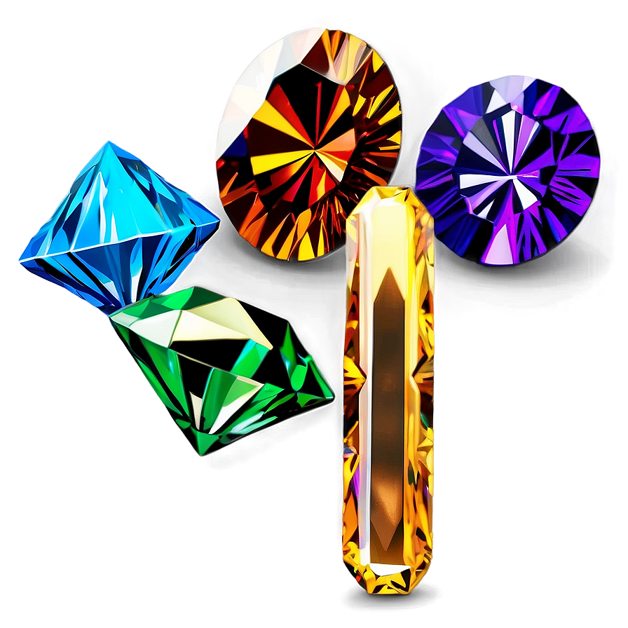 Multi-colored Diamond Mix Png 27 PNG Image