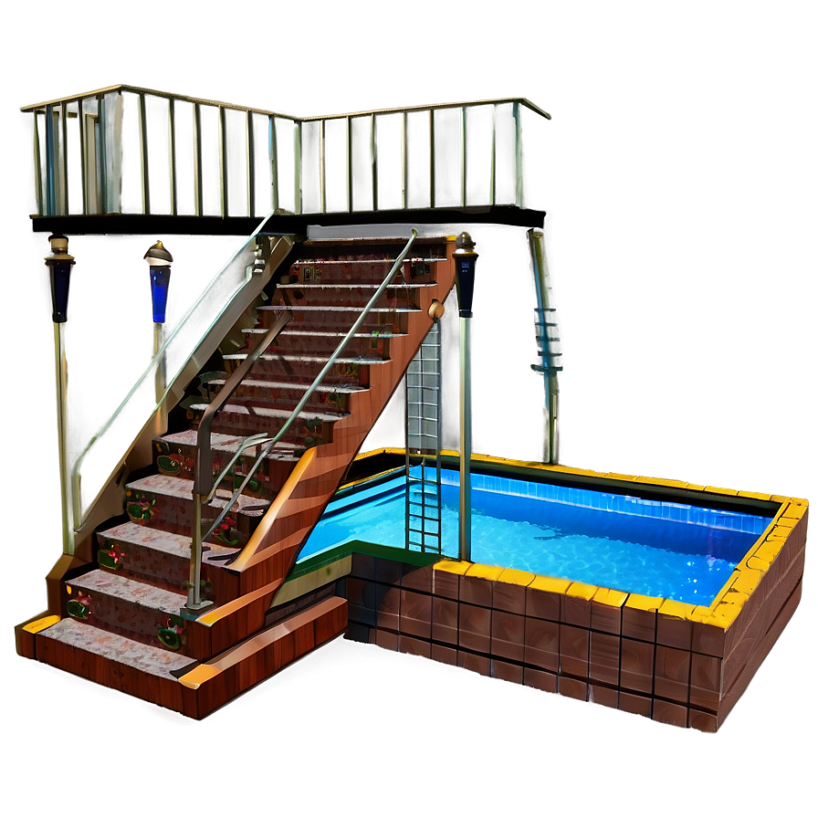 Multi-level Swimming Pool Png 06122024 PNG Image