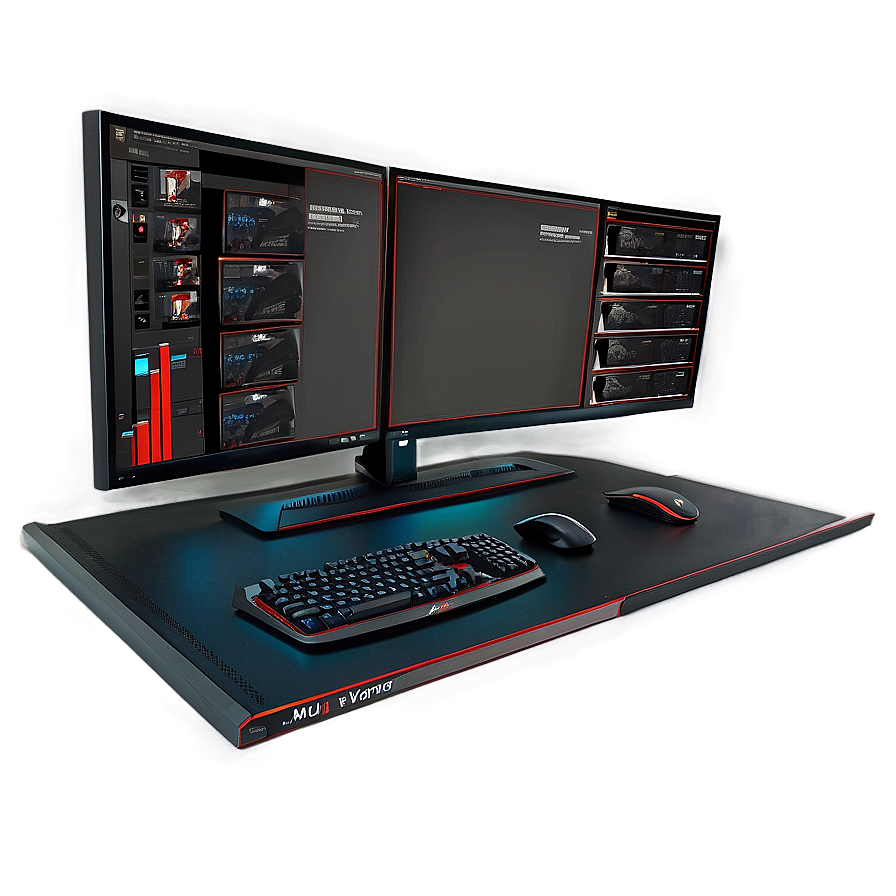 Multi-monitor Gaming Desk Png Mhr96 PNG Image