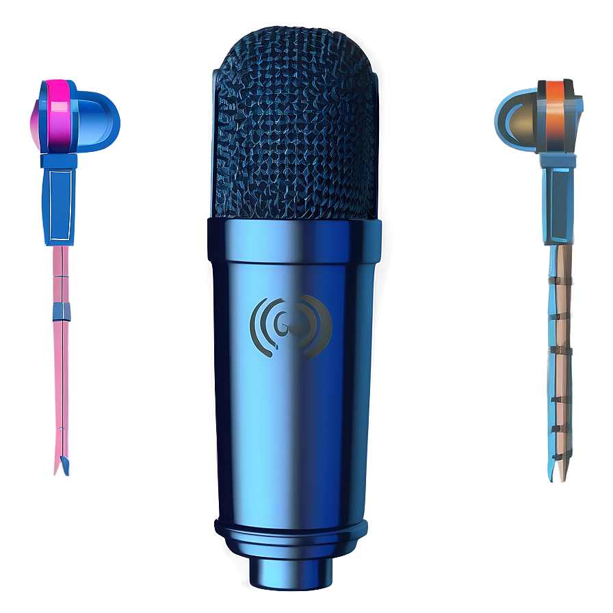 Multi-pattern Podcasting Mic Png 06122024 PNG Image