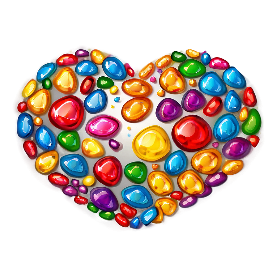 Multicolor Heart Shape Png Abn25 PNG Image