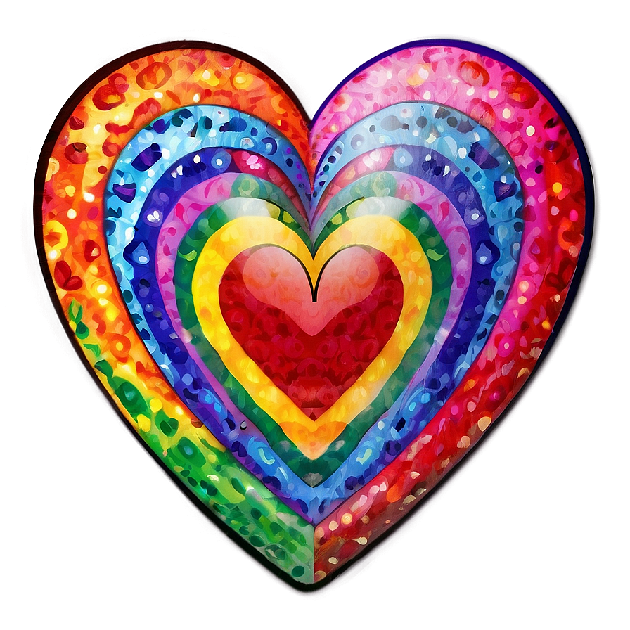 Multicolor Heart Shape Png Wde PNG Image