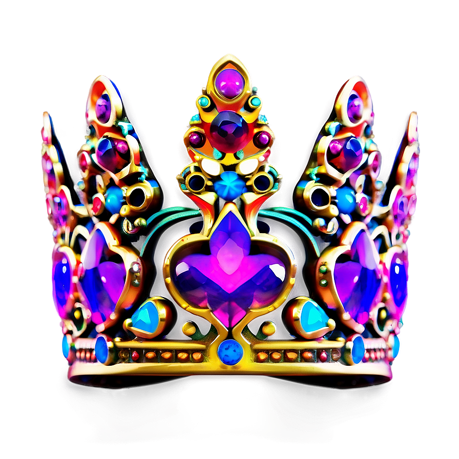 Multicolor Neon Crown Png 06272024 PNG Image