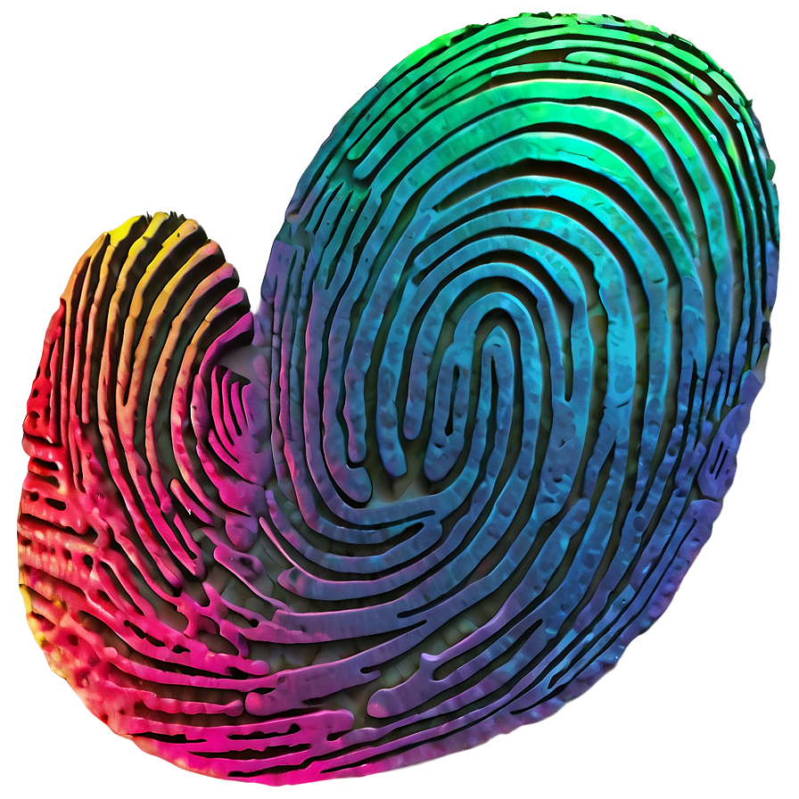 Multicolored Fingerprint Artwork Png Rln PNG Image