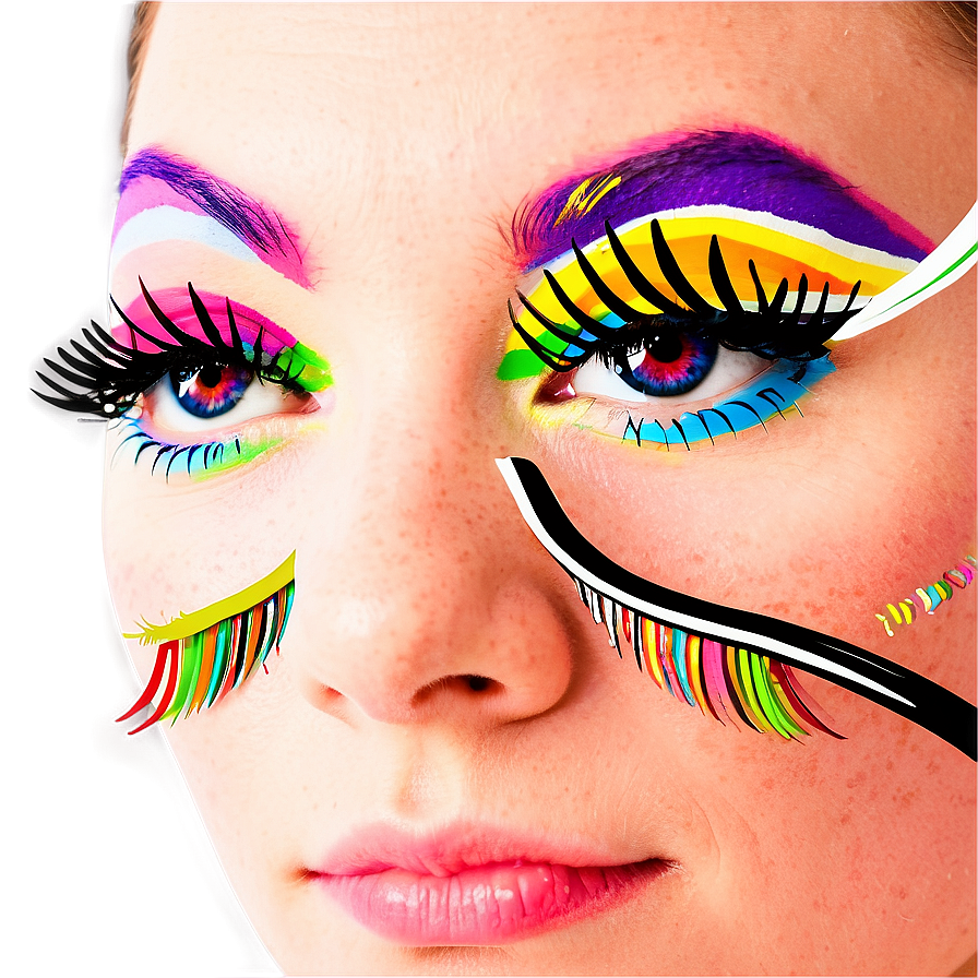 Multicolored Party Lashes Png 91 PNG Image