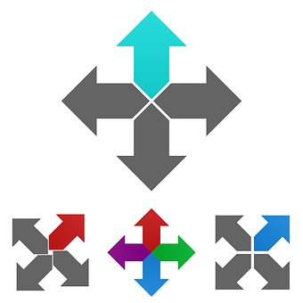 Multidirectional Arrows Graphic PNG Image