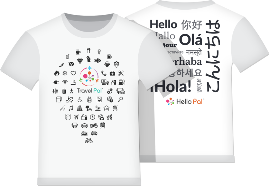 Multilingual Travel T Shirt Design PNG Image