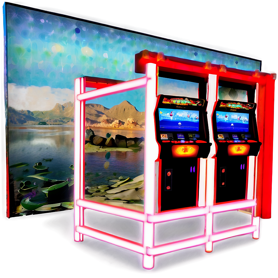 Multiplayer Arcade Setup Png Vcd37 PNG Image