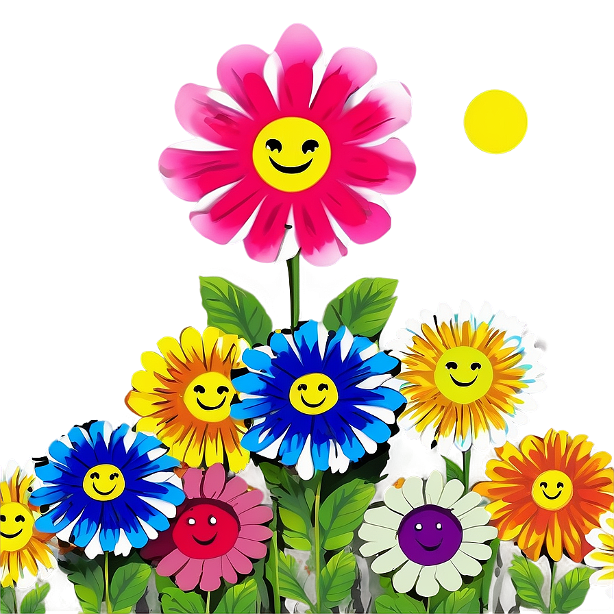 Murakami Flower With Faces Png Vgc8 PNG Image