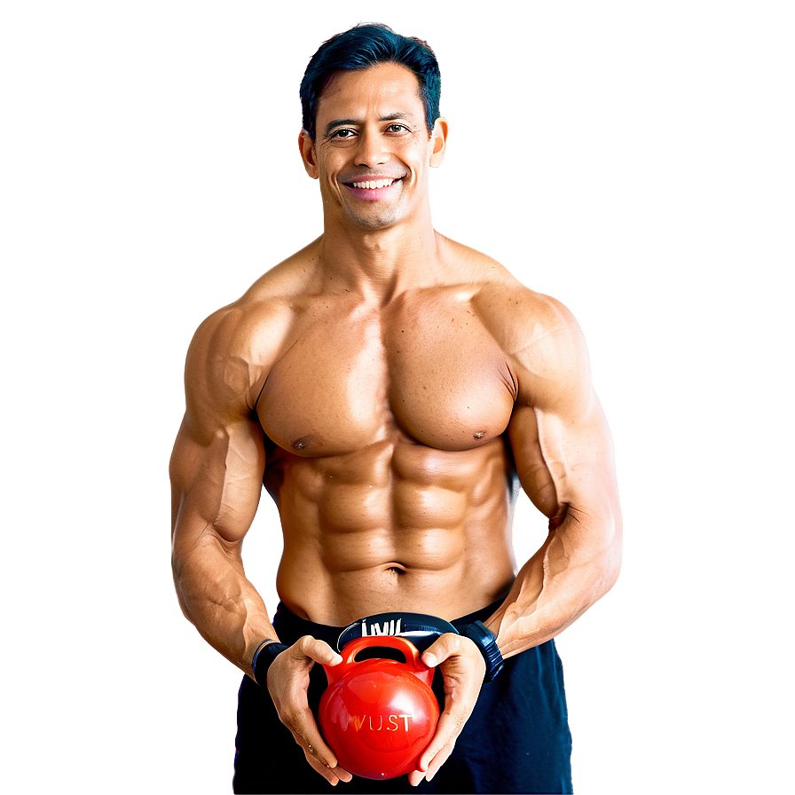 Muscle Man With Kettlebell Png 06252024 PNG Image