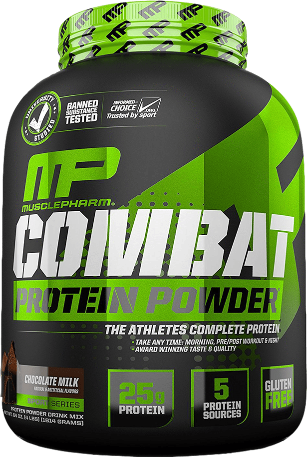 Muscle Pharm Combat Protein Powder Container PNG Image