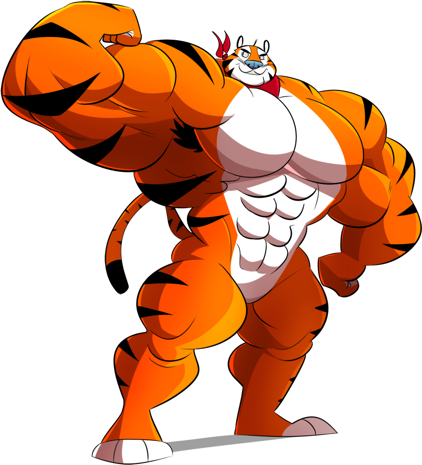 Muscled_ Animated_ Tiger_ Character PNG Image