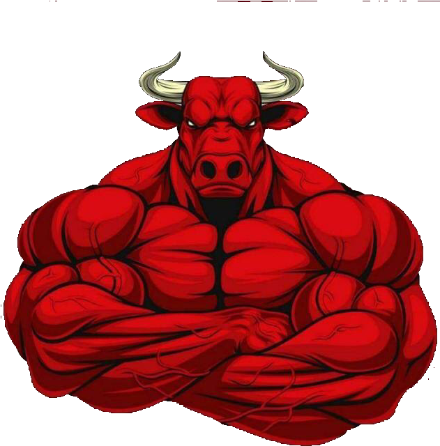 Muscled_ Bull_ Character_ Illustration.png PNG Image