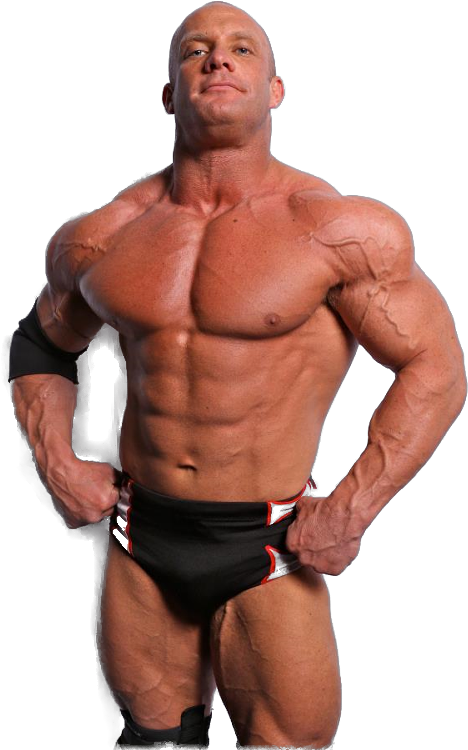 Muscled Wrestler Pose PNG Image