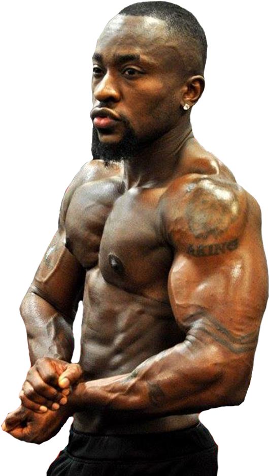 Muscular Bodybuilder Profile Pose PNG Image