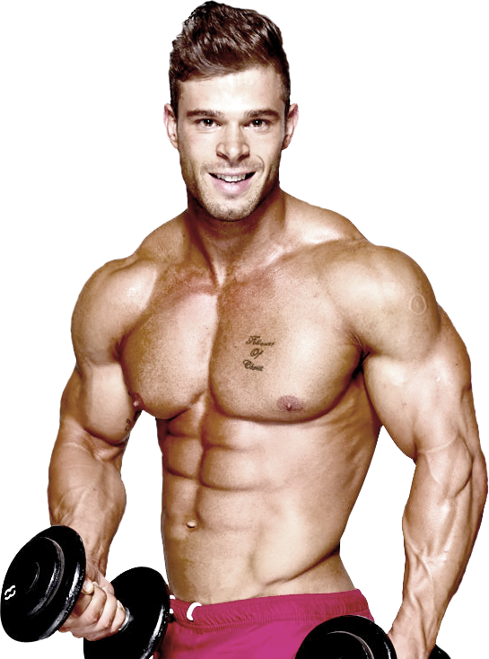 Muscular Man Dumbbell Curls Fitness Session PNG Image