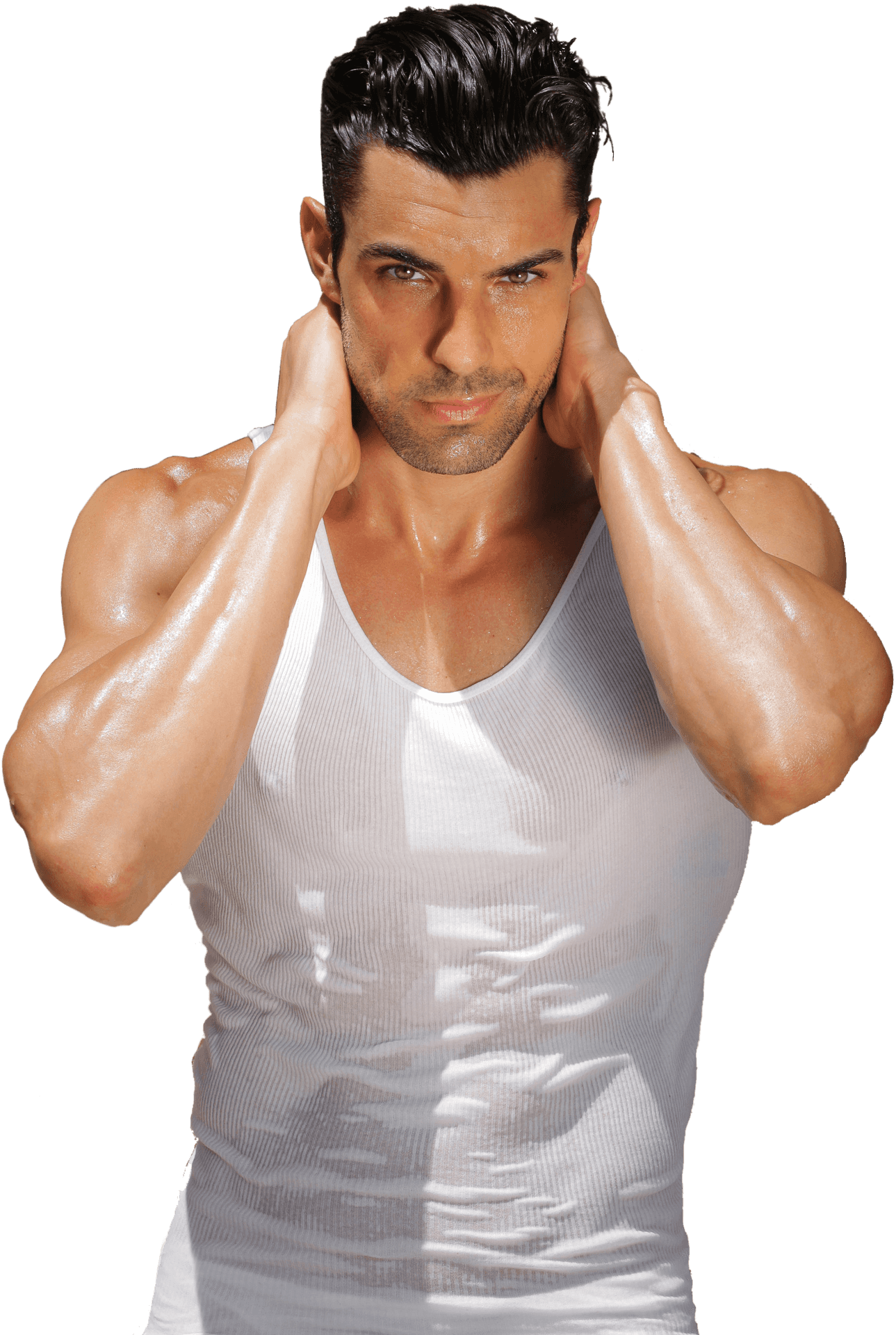 Muscular Manin Tank Top PNG Image