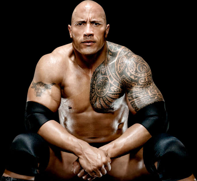 Muscular Manwith Tattoos PNG Image