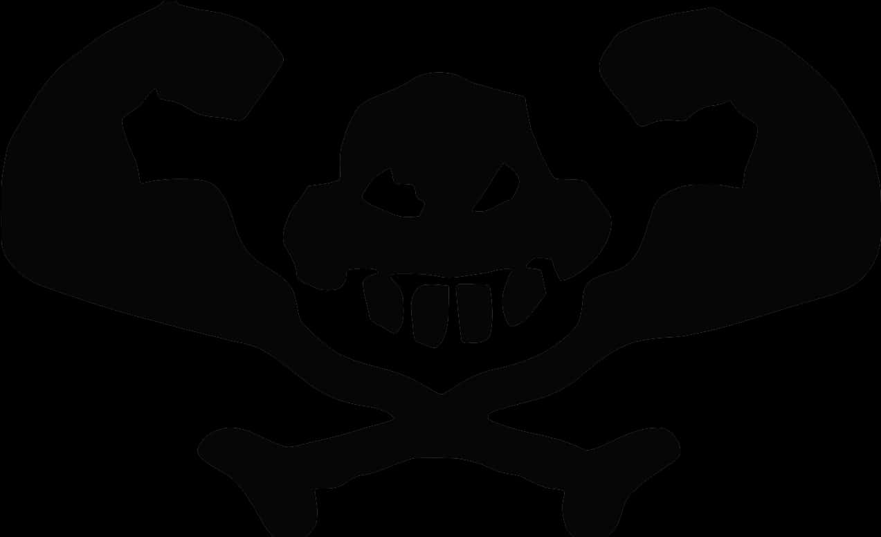 Muscular Skulland Crossbones Graphic PNG Image