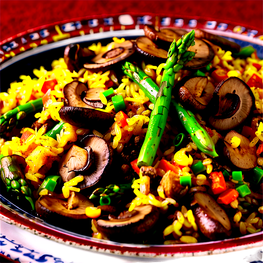 Mushroom And Asparagus Paella Png 34 PNG Image