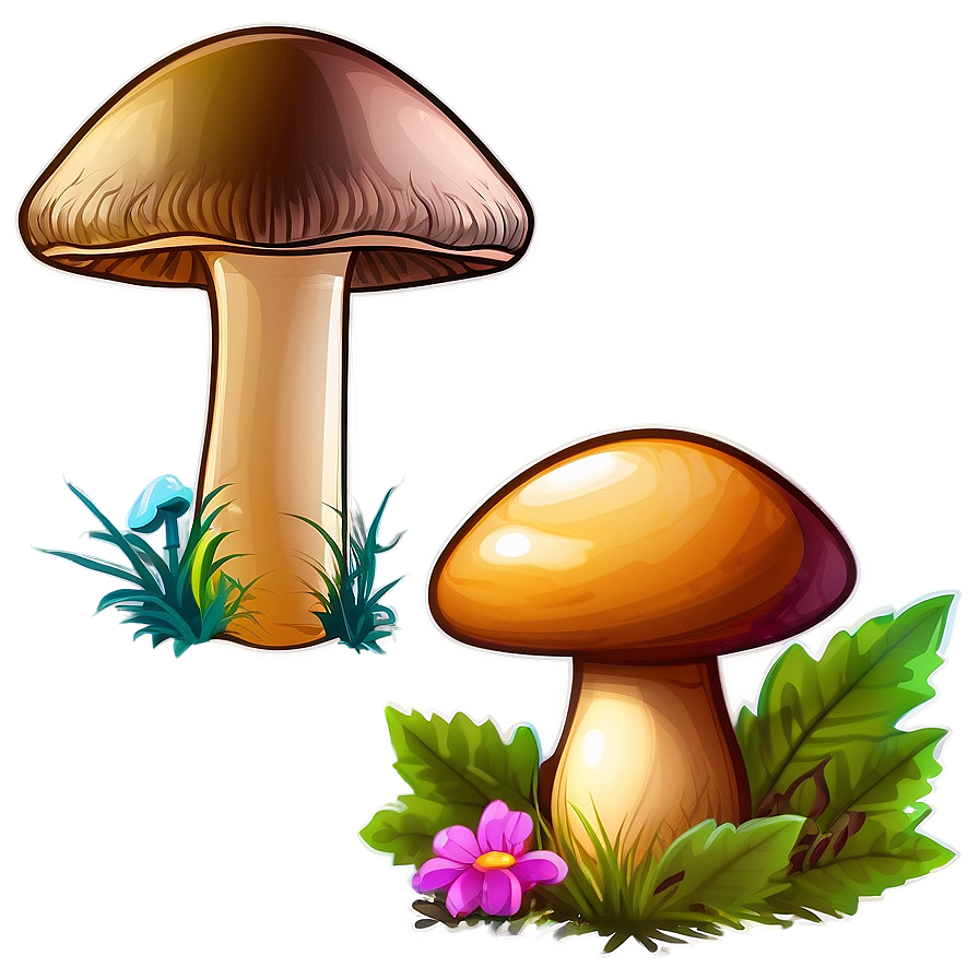 Mushroom Cartoon Set Png 06272024 PNG Image