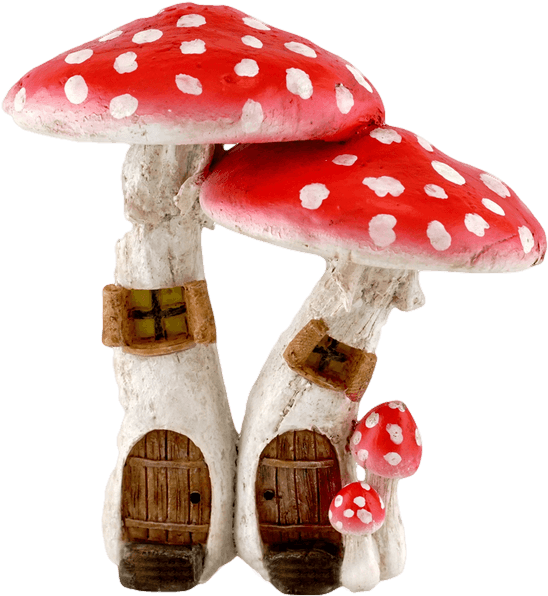 Mushroom House Fantasy Figurine PNG Image