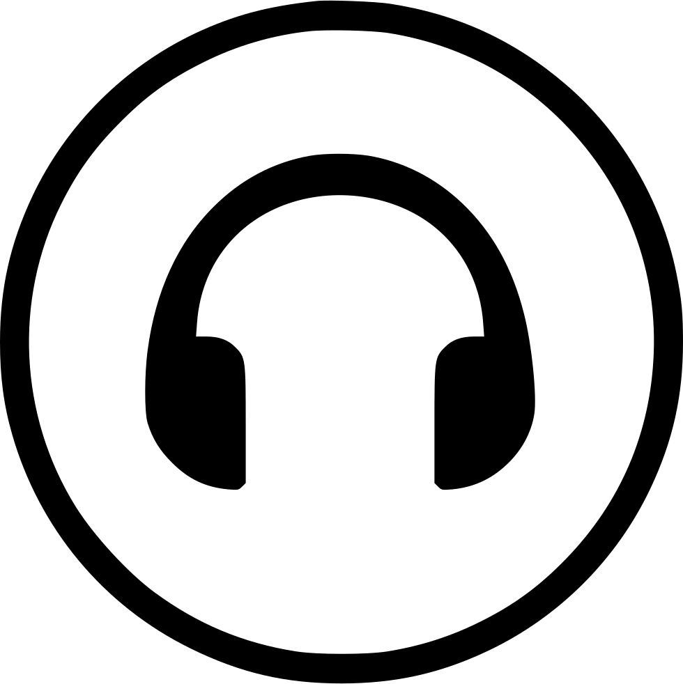 Music Headphones Icon Blackand White PNG Image