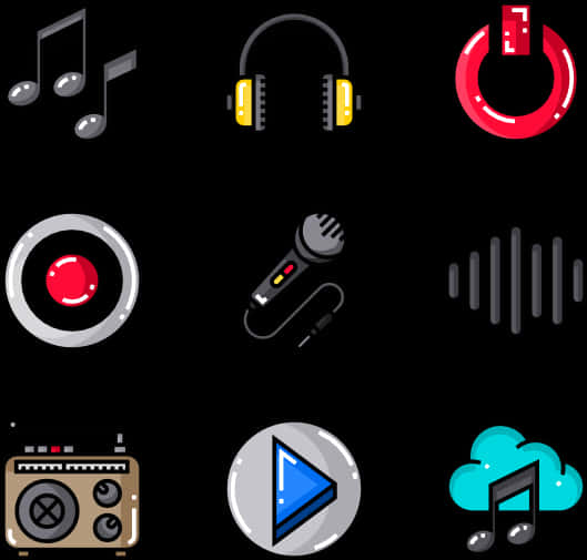 Music_ Icons_ Collection_ Vector PNG Image