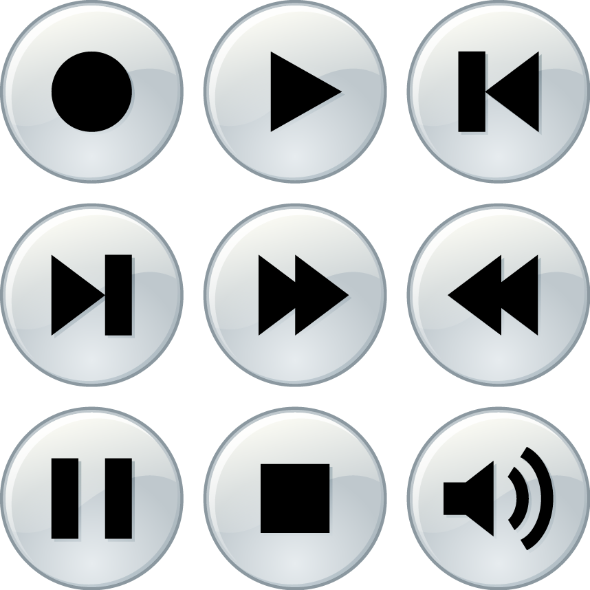 Music Player Buttons Set PNG Image