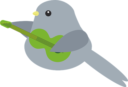 Musical Bird Playing Guitar PNG Image