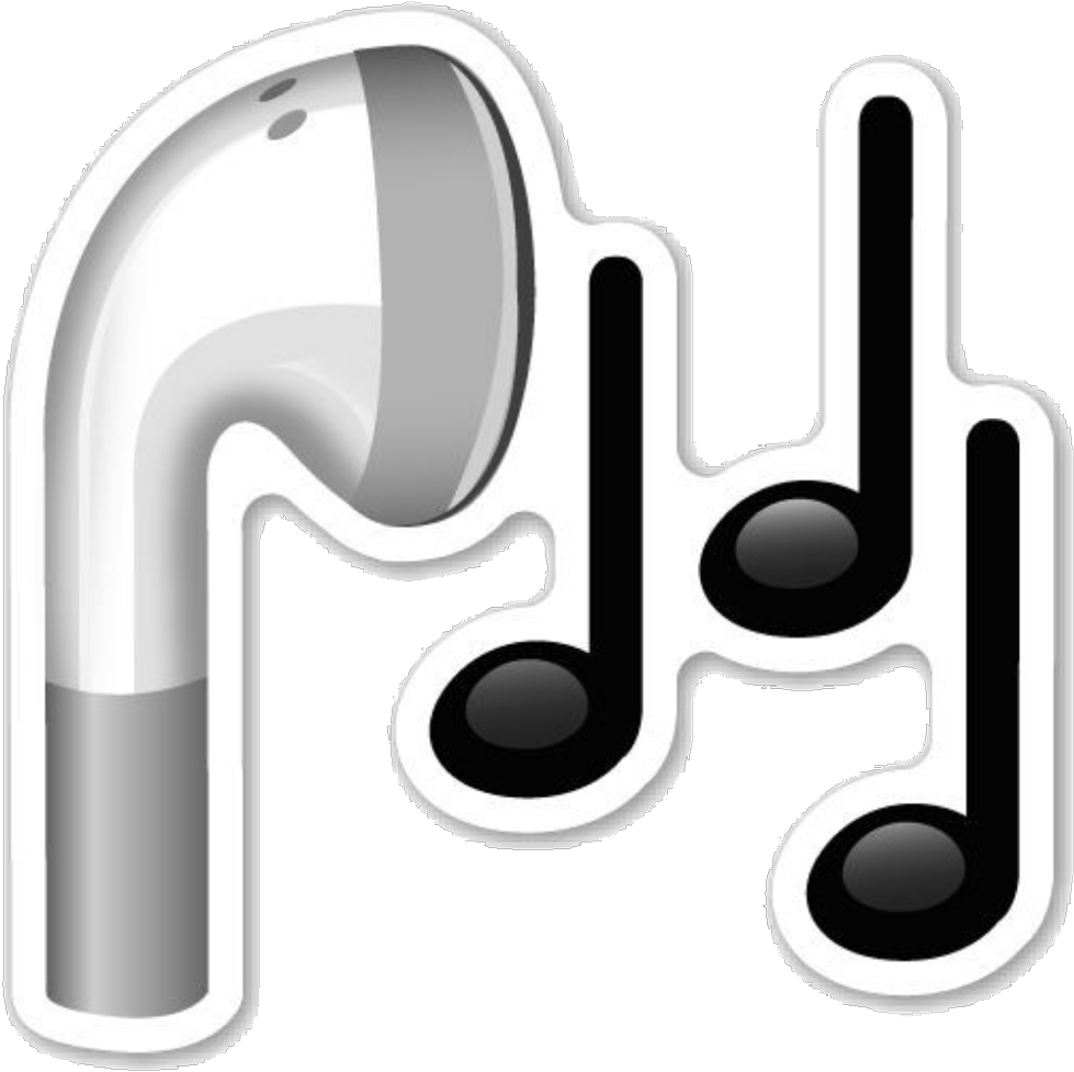 Musical Note Earbud Design PNG Image